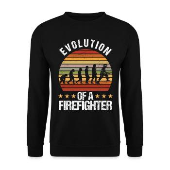 Feuerwehrmann und Feuerwehr Evolution - Unisex Pullover - Schwarz - Vorne - Alina (178cm) & Michal (187cm)