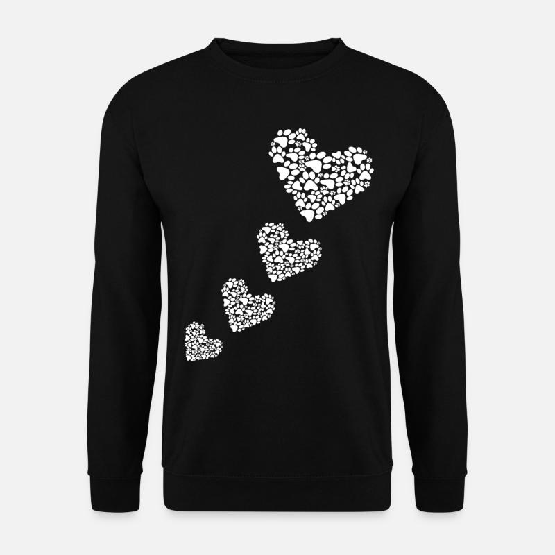 Hundepfoten Herz - Unisex Pullover - Schwarz