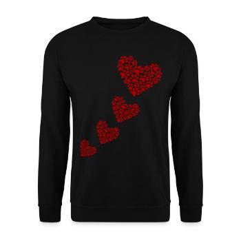 Coeur de patte de chien - Idée cadeau fête des mères - Sweat-shirt Unisexe - noir - Devant - Alina (178cm) & Michal (187cm)