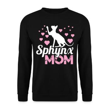 Sphynx Cat Gifts for Sphynx Cat Owner - Unisex Sweatshirt - black - Front - Alina (178cm) & Michal (187cm)