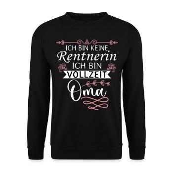 Rentnerin Rente Pension Oma - Unisex Pullover - Schwarz - Vorne - Alina (178cm) & Michal (187cm)