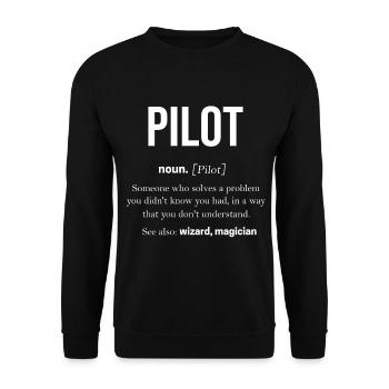 pilot - Unisex Sweatshirt - black - Front - Alina (178cm) & Michal (187cm)
