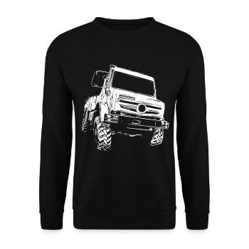 Unimog, véhicule utilitaire, camion, Unimog 406, tracteur - Sweat-shirt Unisexe - noir - Devant - Alina (178cm) & Michal (187cm)