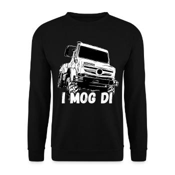 Unimog, véhicule utilitaire, camion, Unimog 406, tracteur - Sweat-shirt Unisexe - noir - Devant - Alina (178cm) & Michal (187cm)