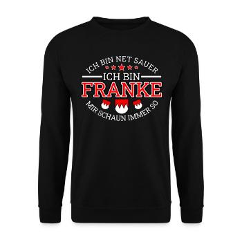 Franken Fränkisch Frankenland Geschenk - Unisex Pullover - Schwarz - Vorne - Alina (178cm) & Michal (187cm)