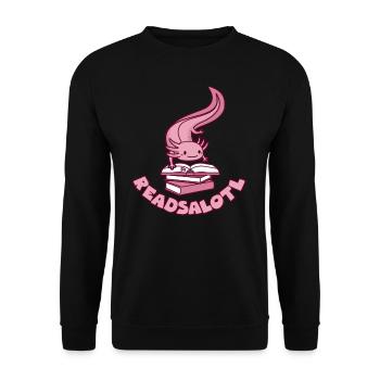 Axolotl Lire Rat de lecture Livre cadeau - Sweat-shirt Unisexe - noir - Devant - Alina (178cm) & Michal (187cm)
