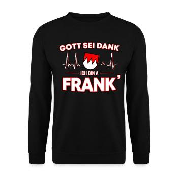 Franken Fränkisch Frankenland Heimat Geschenk - Unisex Pullover - Schwarz - Vorne - Alina (178cm) & Michal (187cm)