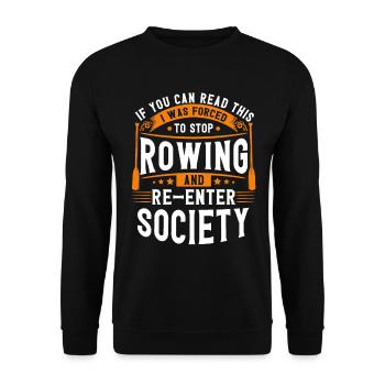 Rudersport Ruderer Rudern Geschenk - Unisex Pullover - Schwarz - Vorne - Alina (178cm) & Michal (187cm)