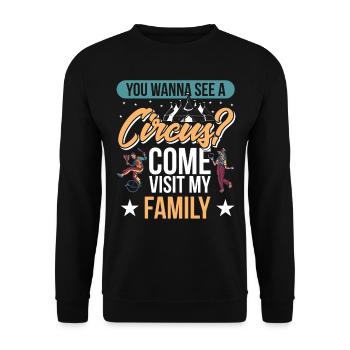 Circus Event Clown Circus Gift - Unisex Sweatshirt - black - Front - Alina (178cm) & Michal (187cm)