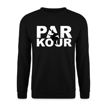 Parkour with parkour runner Parkour runner - Unisex Sweatshirt - black - Front - Alina (178cm) & Michal (187cm)