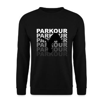 Parkour saying parkour runner reverse salto - Unisex Sweatshirt - black - Front - Alina (178cm) & Michal (187cm)