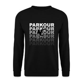 Parkour Spruch Parkour Coureur de parkour saut - Sweat-shirt Unisexe - noir - Devant - Alina (178cm) & Michal (187cm)