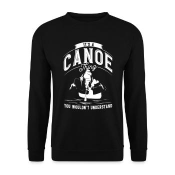 Kajakfahrer Kayak Kanu Geschenk - Unisex Pullover - Schwarz - Vorne - Alina (178cm) & Michal (187cm)