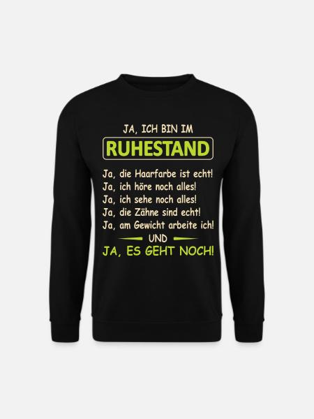 Rentner 2021 Lustiger Spruch Renteneintritt Rente - Unisex Pullover - Schwarz