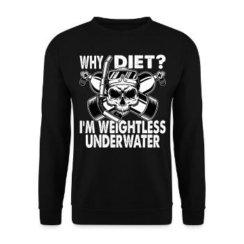 Diving Scuba Diving Diver Deep Diving Gift - Unisex Sweatshirt - black - Front - Alina (178cm) & Michal (187cm)