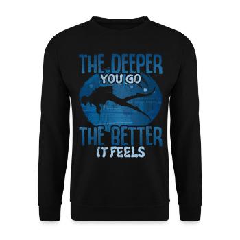 Deep Diving Taucher Scuba Diving Tauchen Geschenk - Unisex Pullover - Schwarz - Vorne - Alina (178cm) & Michal (187cm)