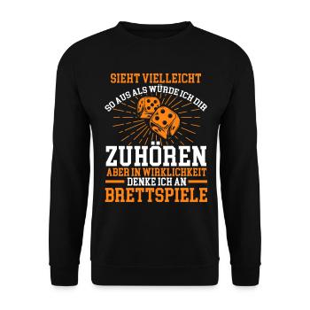 Brettspiele Fan - Unisex Pullover - Schwarz - Vorne - Alina (178cm) & Michal (187cm)