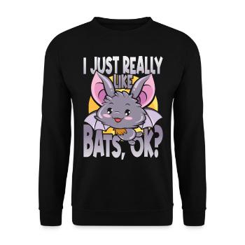 Je suis Juste Really Like Bats, d’accord ? Les amoureux de la chauve-souris - Sweat-shirt Unisexe - noir - Devant - Alina (178cm) & Michal (187cm)
