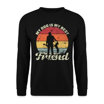 My Dog is My Best Friend Hunting Dog - Unisex Sweatshirt - black - Front - Alina (178cm) & Michal (187cm)