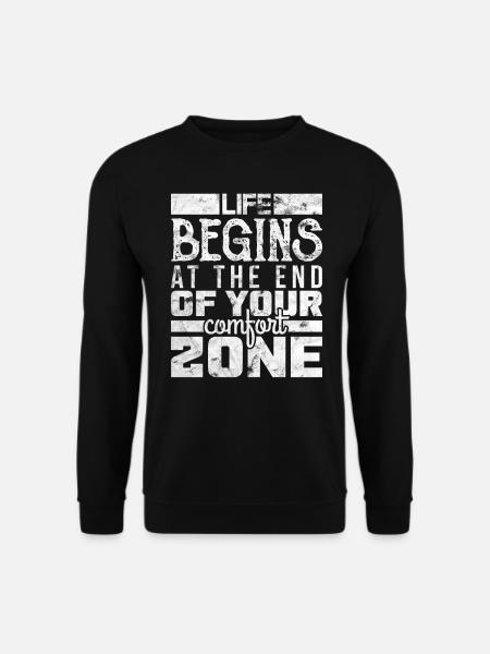 Life Begins at The End of Your Comfort Zone Apnoe - Sweat-shirt Unisexe - noir