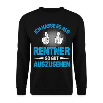 Ruhestand Rentner Geschenk Rente Lustig Pension - Unisex Pullover - Schwarz - Vorne - Alina (178cm) & Michal (187cm)
