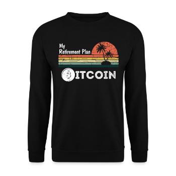 My retirement plan Bitcoin - Unisex Sweatshirt - black - Front - Alina (178cm) & Michal (187cm)