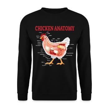Hühner Anatomie Chicken Hühnerzüchter Geschenk - Unisex Pullover - Schwarz - Vorne - Alina (178cm) & Michal (187cm)