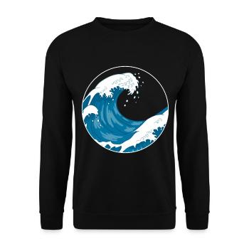 The Great Wave Before Kanagawa Hokusai Gift - Unisex Sweatshirt - black - Front - Alina (178cm) & Michal (187cm)
