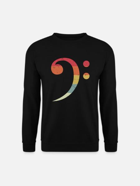 Vintage Bassschlüssel Bass Gitarre Bassist Band - Unisex Pullover - Schwarz