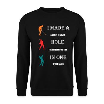 Golfen Golf Spruch Golfer Männer Geschenk - Unisex Pullover - Schwarz - Vorne - Alina (178cm) & Michal (187cm)