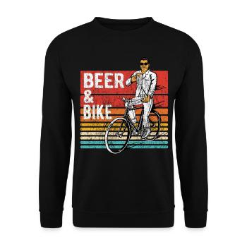 Beer & Bike Bière & Vélo Vélo Cadeau - Sweat-shirt Unisexe - noir - Devant - Alina (178cm) & Michal (187cm)