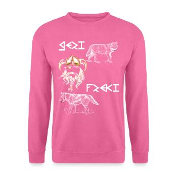 Odin avec Geri et Freki, Vikings - Sweat-shirt Unisexe - rose - Devant
