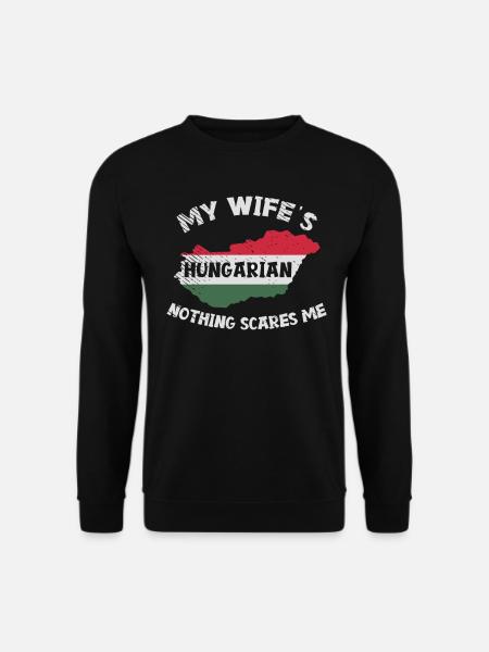 Verheiratet Hochzeit mit Ungarischer Frau Ungarin - Unisex Pullover - Schwarz