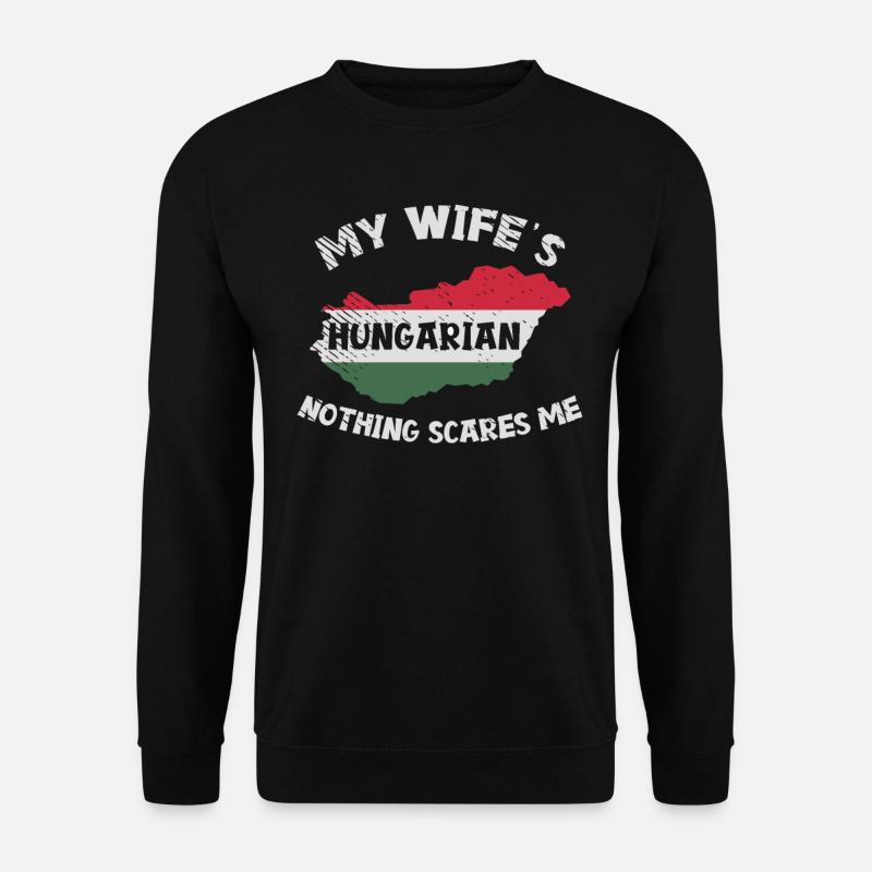 Verheiratet Hochzeit mit Ungarischer Frau Ungarin - Unisex Pullover - Schwarz