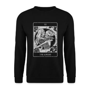 The lovers Female Couple Occult Gift Idea - Unisex Sweatshirt - black - Front - Alina (178cm) & Michal (187cm)