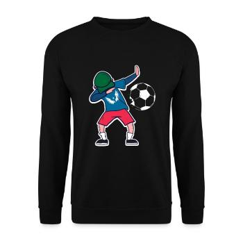 Dabbing Fußballer - Unisex Pullover - Schwarz - Vorne - Alina (178cm) & Michal (187cm)