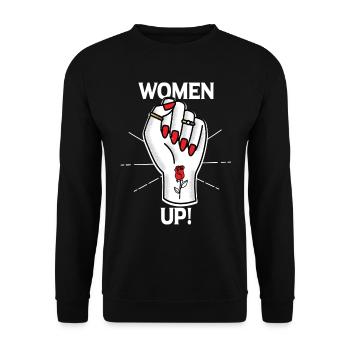 Féministe féministe cadeau feminist - Sweat-shirt Unisexe - noir - Devant - Alina (178cm) & Michal (187cm)