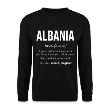 Albanien - Unisex Pullover - Schwarz - Vorne - Alina (178cm) & Michal (187cm)