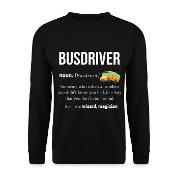 Bus - Unisex Pullover - Schwarz - Vorne - Alina (178cm) & Michal (187cm)