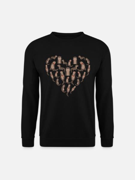 Otter Herz Geschenk - Unisex Pullover - Schwarz