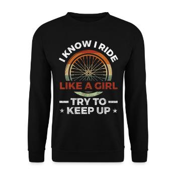 MTB and Mountain Bike Gifts - Unisex Sweatshirt - black - Front - Alina (178cm) & Michal (187cm)