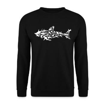 Shark shark - Unisex Sweatshirt - black - Front - Alina (178cm) & Michal (187cm)