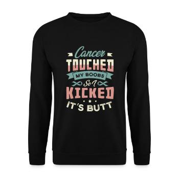 Breast Cancer Gifts for a Cancer awareness - Unisex Sweatshirt - black - Front - Alina (178cm) & Michal (187cm)