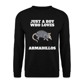 Juste un garçon qui aime les armadillons - Sweat-shirt Unisexe - noir - Devant - Alina (178cm) & Michal (187cm)