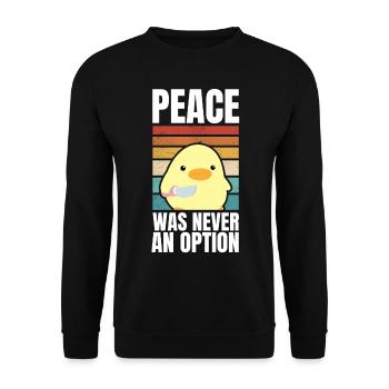 Peace was never an option duck with knife memes - Unisex Sweatshirt - black - Front - Alina (178cm) & Michal (187cm)