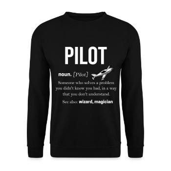 pilot - Unisex Sweatshirt - black - Front - Alina (178cm) & Michal (187cm)