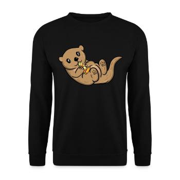 Loutres - Sweat-shirt Unisexe - noir - Devant - Alina (178cm) & Michal (187cm)