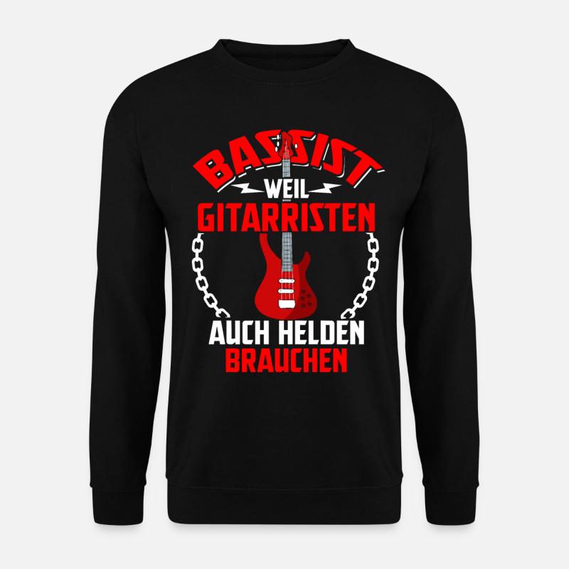 Bassist Gitarrist band Kontrabass Geschenk Bass - Unisex Pullover - Schwarz