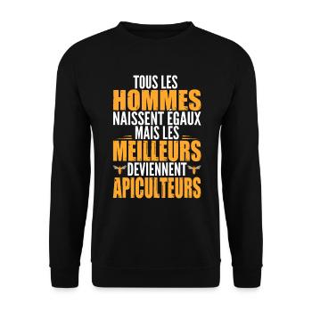 apiculteur, cadeau apiculteur, apiculteurs - Sweat-shirt Unisexe - noir - Devant - Alina (178cm) & Michal (187cm)