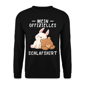 Hase Bär Schlafshirt Geschenk Geburtstag - Unisex Pullover - Schwarz - Vorne - Alina (178cm) & Michal (187cm)